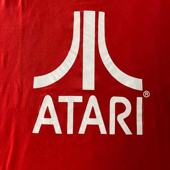 Vintage Atari Classic Logo Red TShirt Men’s Small XL DELTA Pro Weight - Picture 5 of 7